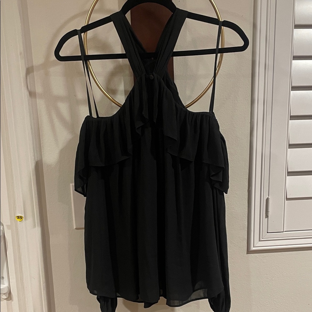 LOFT Black Ruffle Halter Top - Picture 5 of 5